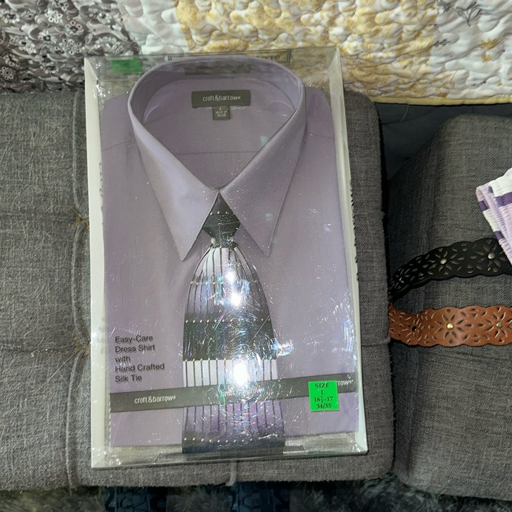 NIB.  Croft and barrel men’s size large dress shirt with tie.